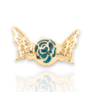 Distanziatore Connettore Di Bronzo Con Zirconi 26x10mm 7pz Dorato MOD1