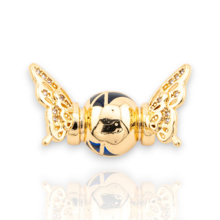 Separador Conector Bronce Con Circonitas 26x10mm 7uds Dorado MOD3