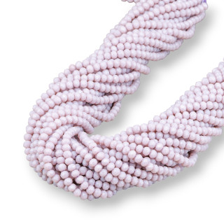 Crystal Beads Faceted Rondelles 4x3mm 100 STRANDS On Cotton Thread Ready to Use Powder