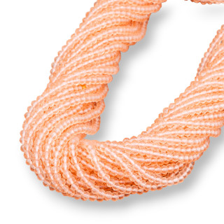 Cuentas de Cristal Rondelle Facetadas 4x3mm 100 HILOS En Hilo de Algodón Listo para usar Pesca