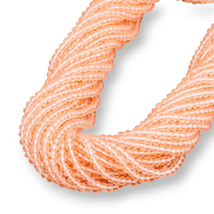 Cuentas de Cristal Rondelle Facetadas 4x3mm 100 HILOS En Hilo de Algodón Listo para usar Pesca