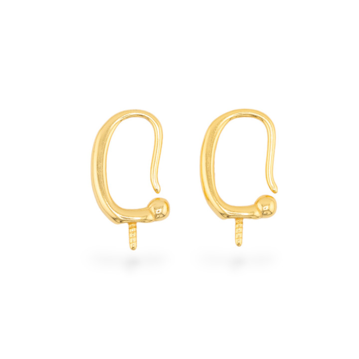 Basis für 925er Silberohrringe mit Brisur 9x13mm, 4 Paar golden