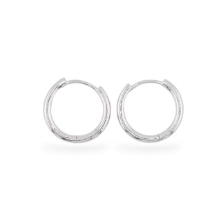 Pendientes De Plata 925 Con Círculo 18x2mm 2 Pares Rodiados