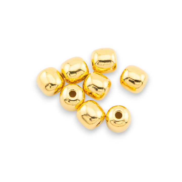 Komponenten-Abstandsperlen aus 925er Silber, Fassgröße 6 x 6 mm, 8 Stück, golden