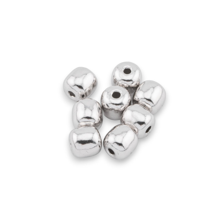 Komponenten-Abstandsperlen aus 925er Silber, Fassgröße 6 x 6 mm, 8 Stück, rhodiniert
