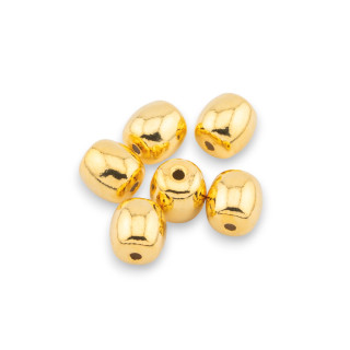 Komponenten-Abstandsperlen aus 925er Silber, Fassgröße 7 x 7,5 mm, 6 Stück, golden