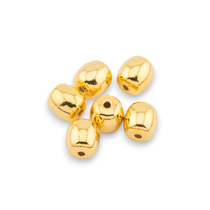 Komponenten-Abstandsperlen aus 925er Silber, Fassgröße 7 x 7,5 mm, 6 Stück, golden