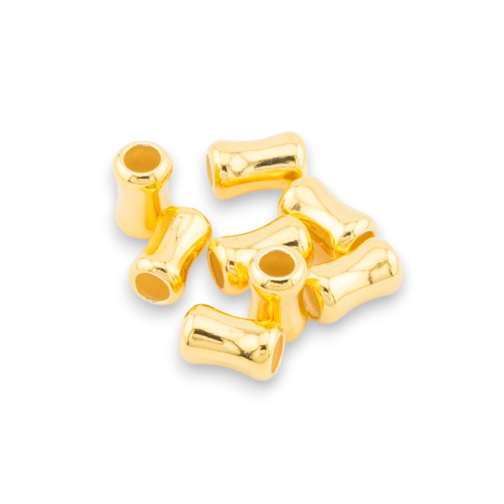 Componente espaciador Cuentas de plata 925 Cannettina 4x6.5mm 5gr 29pcs Aproximadamente dorado