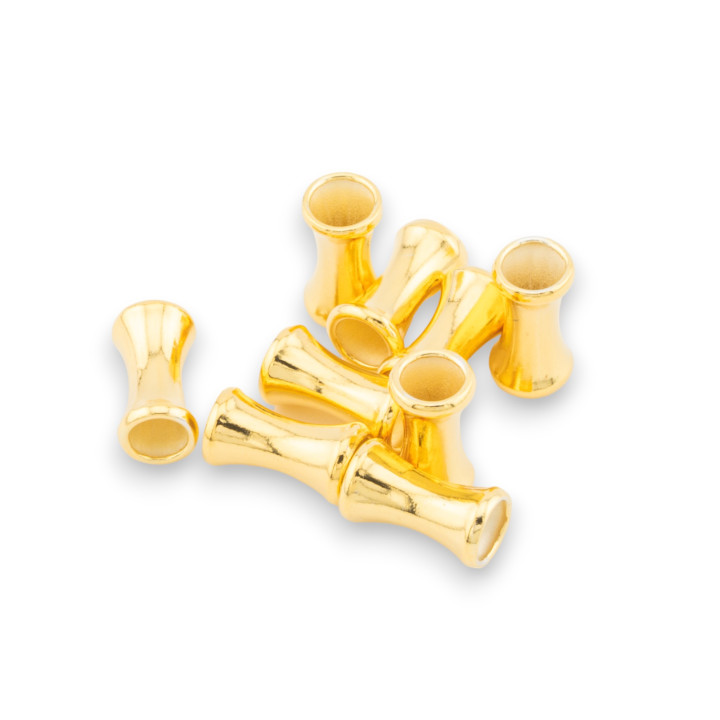 Componente Distanziatore Perline Di Argento 925 Cannettina 4x7,0mm 5gr 25pz Circa Dorato