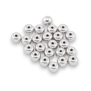 Componente Distanziatore Perline Di Argento 925 Rondelle Ciambella 5x3,8mm 5gr 24pz Circa Rodiato