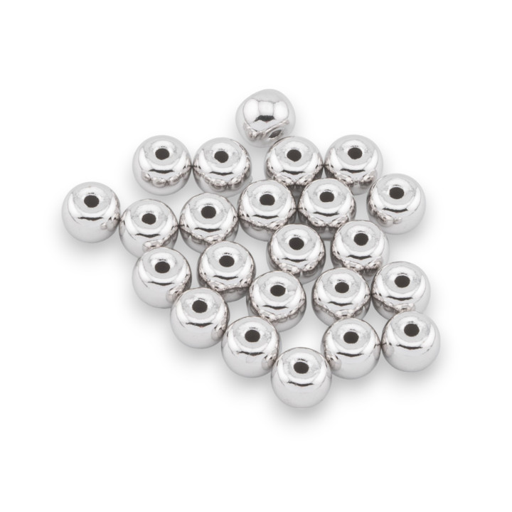 Composant Perles Entretoises En Argent 925 Rondelle Donut 5x3.8mm 5gr 24pcs Environ Rhodié