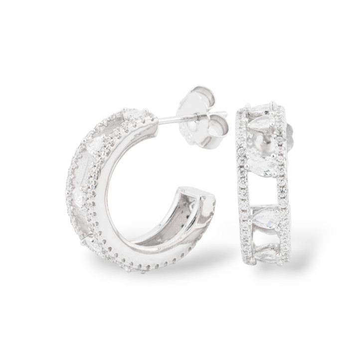 Pendientes Colección Aurora Plata 925 Con Circonitas Blancas