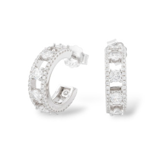 Orecchini Di Argento 925 Collezione Aurora Con Zirconi Bianco