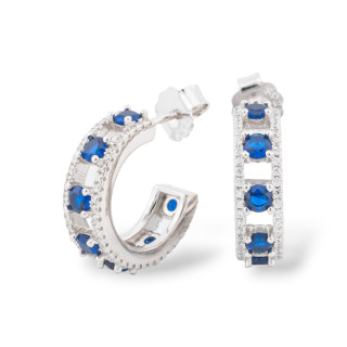 925 Silver Earrings Aurora Collection With Blue Zircons