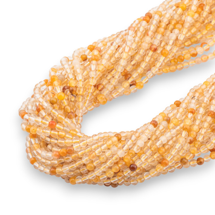 Quarzo Ematoide Giallo Tondo Liscio  3mm