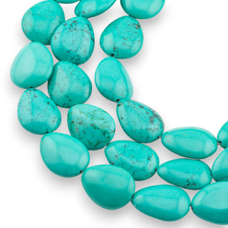 Turquoise Stabilisée Gouttes Plates Lisse 15x20mm Turchesite