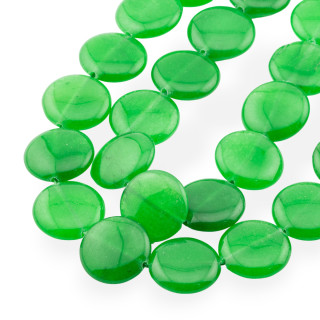 Green Aventurine Round Flat Smooth 20mm Raw