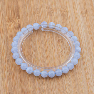 Bracciale Elastico Calcedonio Tondo Liscio (PLG)  7mm