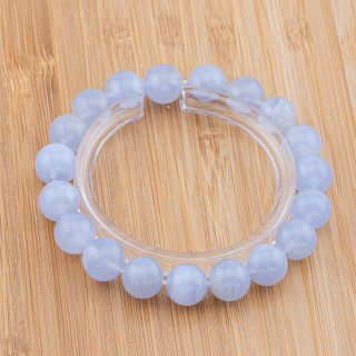 Bracciale Elastico Calcedonio Tondo Liscio (PLG) 11mm