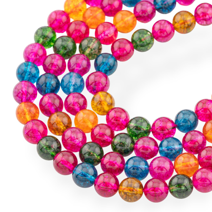 Cristallo Di Rocca Tormalinato Tondo Liscio 06mm