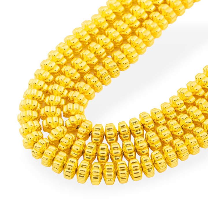 Αιματίτης χρυσός 18 καρατίων Άνθος Rondelle 8x4mm