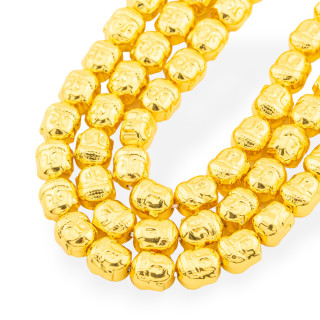 Cabeza De Buda Hematita Oro 18k 8.5x10mm