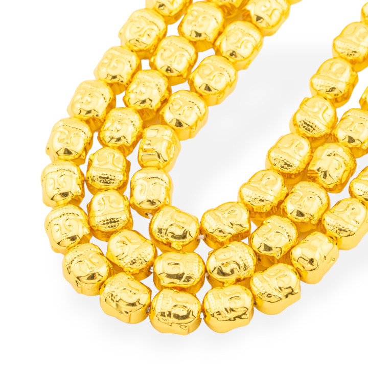 Ematite Oro 18k Testa Di Buddah 8,5x10mm