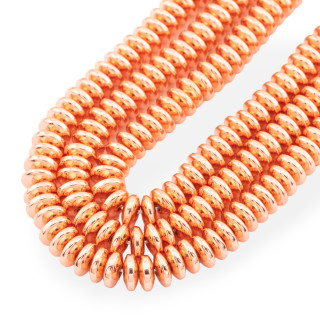 Rondelle de hematita y oro rosa 8,5x3,5 mm