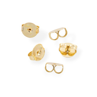 Farfalline Stoppino Per Orecchini Di Ottone 8x9mm 90gr Dorato