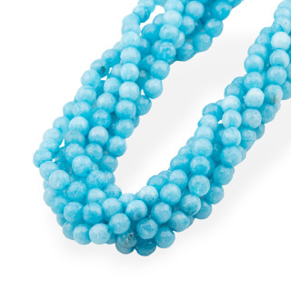 Giada Giadeite Colorata Linea Economica Perlina Tonda Sfaccettata 6mm Celeste Chiaro