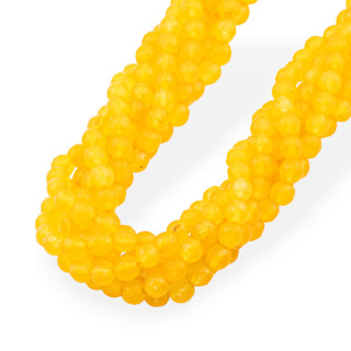 Giada Giadeite Colorata Linea Economica Perlina Tonda Sfaccettata 6mm Giallo