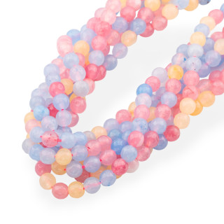 Giada Giadeite Colorata Linea Economica Perlina Tonda Sfaccettata 6mm Mix