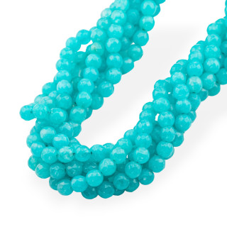 Giada Giadeite Colorata Linea Economica Perlina Tonda Sfaccettata 6mm Turchese