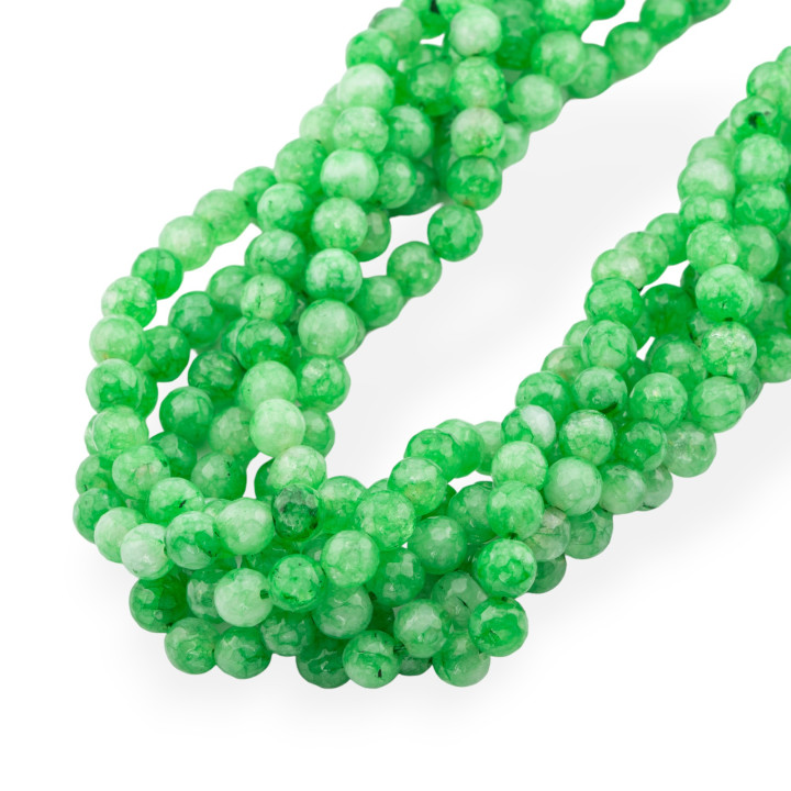 Giada Giadeite Colorata Linea Economica Perlina Tonda Sfaccettata 6mm Verde Chiaro