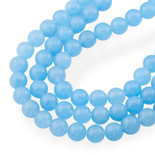 Jade Jadeíta de Colores Línea Económica Redondo Liso 10mm Transparente Azul Claro