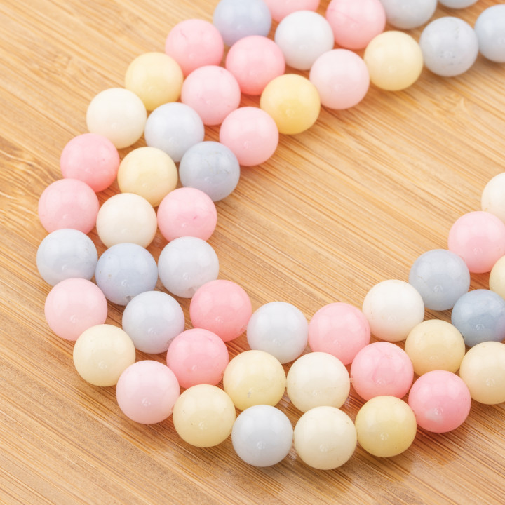 Jadéite Colorée Jade Ligne Économique Lisse Ronde 10mm Mix