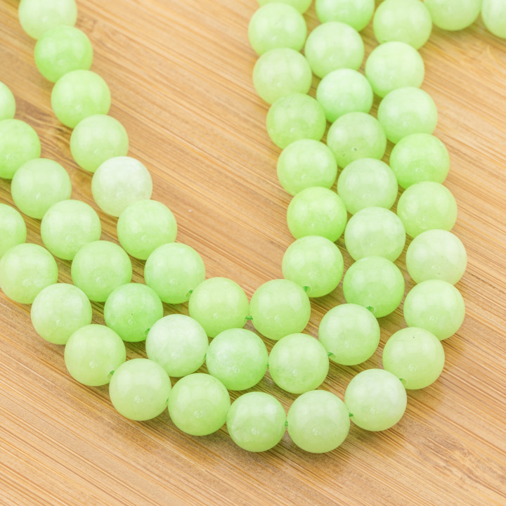 Jade Jadeite Colored Economy Line Smooth Round 10mm Green Chryso