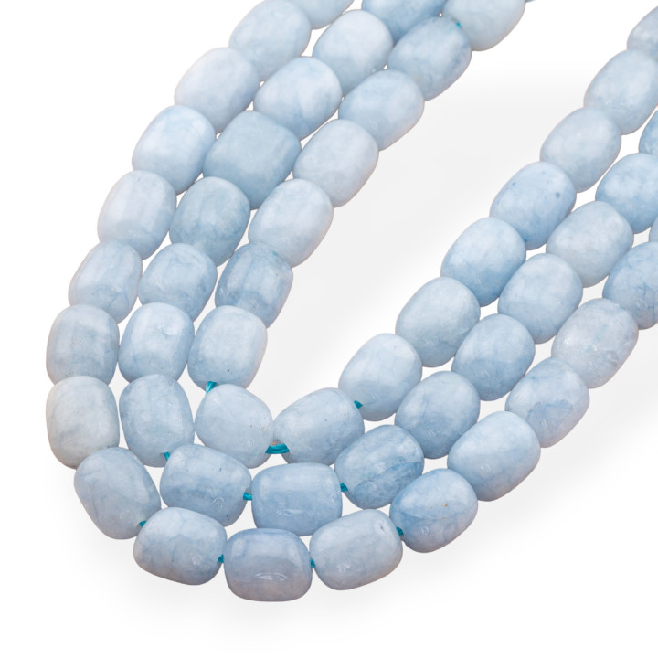 Giada Economic Line Glatter Schaft 9x11mm Aquamarin Jade