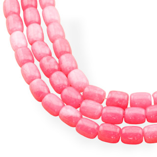 Giada Economic Line Smooth Barrel 9x11mm Rhodochrosite Jade