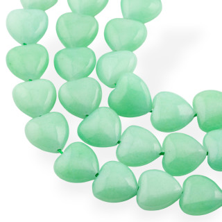 Placa Lisa Corazón Crisoprasa Jade Verde 16mm