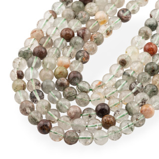 Quarzo Fantasma Grezzo Tondo Liscio  8mm