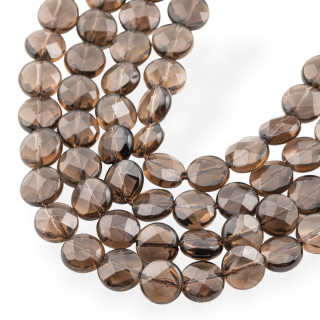 Smoky Quartz Round Flat Faceted 10mm