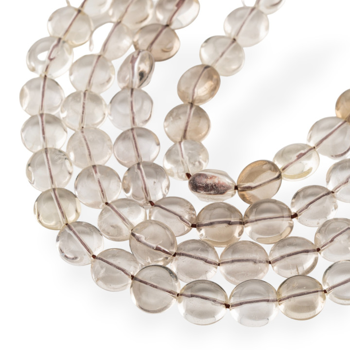 Smoky Quartz Round Flat Faceted 10mm Clear