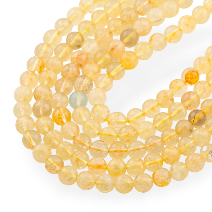 Lemon Quartz Round Smooth 6mm