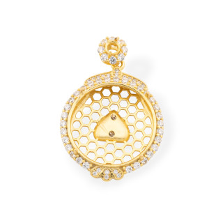 Base para colgante Plata 925 Colgante con bisel 24x32mm 1ud Dorado