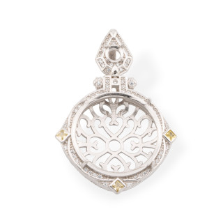 Basis für 925er Silber-Lünette-Anhänger, 26 x 48 mm, 1 Stück