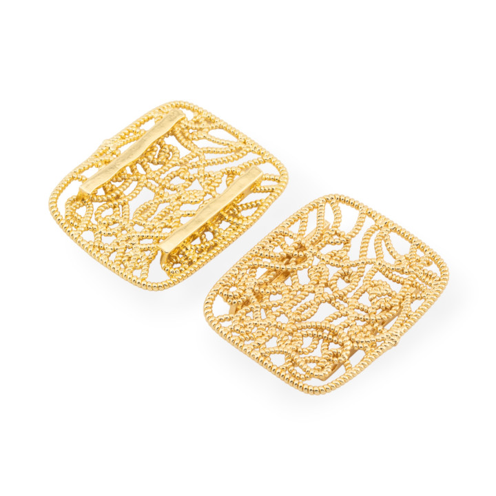 Multi-wire Bronze Central Component Rectangle 30x40 7pcs Gold