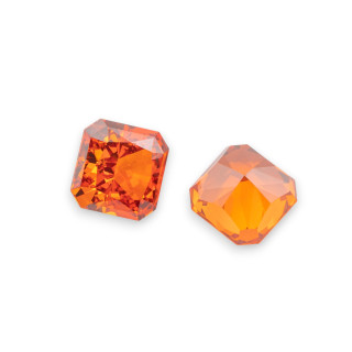 Gemma Corindone Sintetico Created Corundum Taglio Quadrato 10mm 4pz Orange