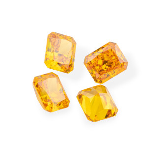 Gemma Corindone Sintetico Created Corundum Taglio Rettangolare 10x12mm 4pz Yellow Topaz