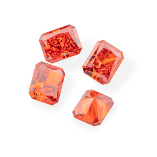 Gem Synthetic Corundum Created Corundum Rectangular Cut 8x10mm 2pcs Ruby